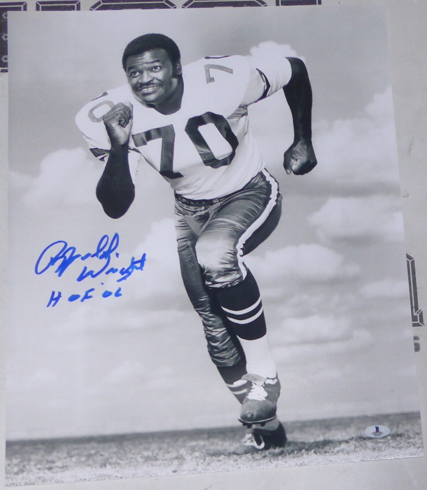 Rayfield Wright Signed Cowboys Football 16x20 Photo Poster painting BAS Beckett COA Picture Auto