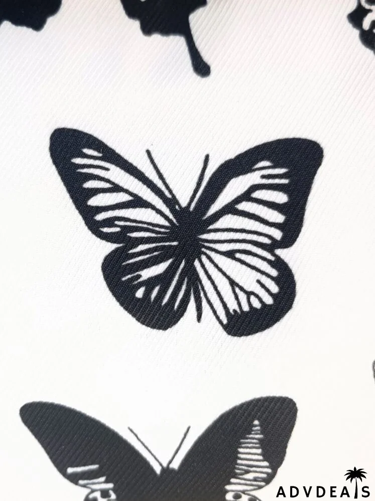 Butterfly Pattern Chain Baguette Bag