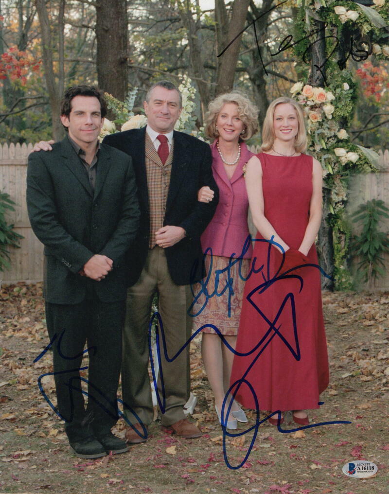 ROBERT DENIRO, +3 FULL CAST SIGNED AUTOGRAPH - MEET THE PARENTS 11x14 Photo Poster painting BAS