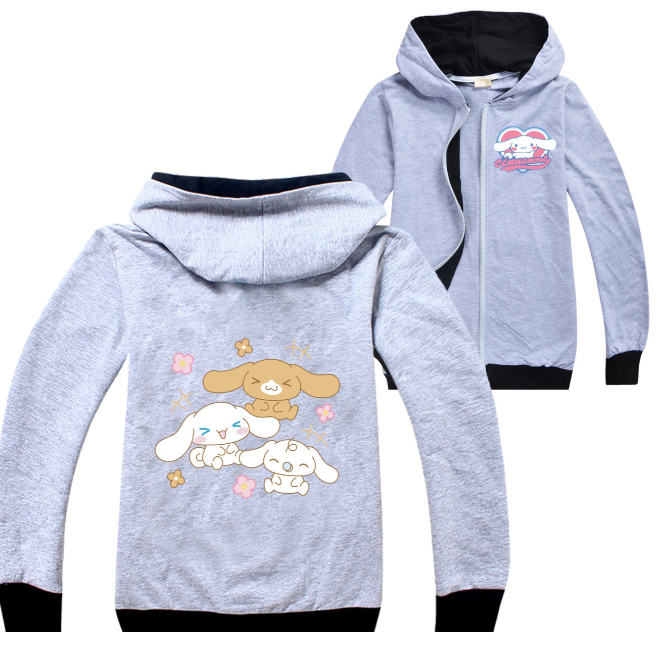 Cinnamoroll Spring Autumn Zip-Up Cardigan Set for Kids - Adorable Cozy Outfit 3487 -Mayoulove