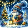 (40*40cm)Christmas Gnome -  Full Round Drill Diamond Painting