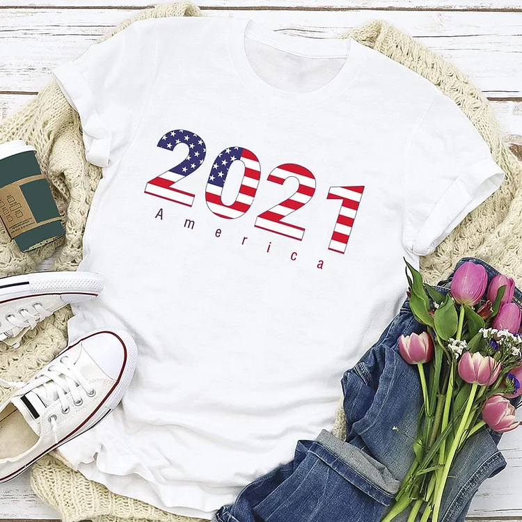 2021American flag independence Day  T-shirt Tee - 02014