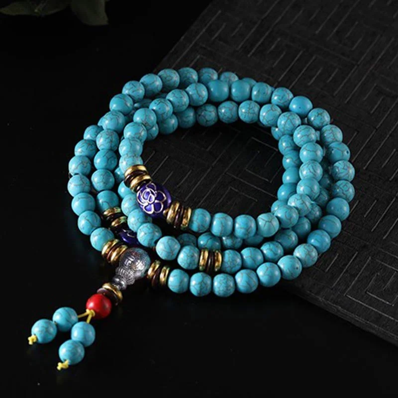Tibetan Turquoise Harmony Necklace Mala