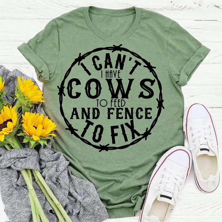 PSL - I can't I have cow to feed Village LifeT-shirt Tee -05767