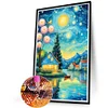 (US Only)5D DIY Full Round Drill Partial AB Diamond Painting Scenery Kit Art Decor45x65cm