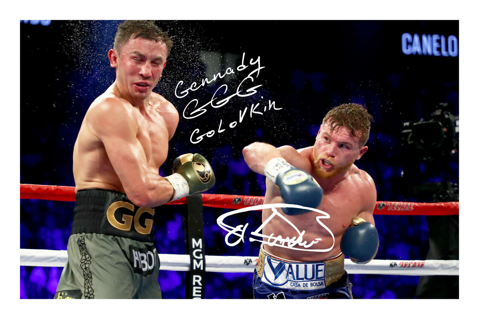 Canelo Alvares & Gennady Golovkin Signed Photo Poster painting Print Poster Autograph GGG Boxing