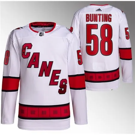 Youth Carolina Hurricanes #58 Michael Bunting White Stitched Jersey YLAO