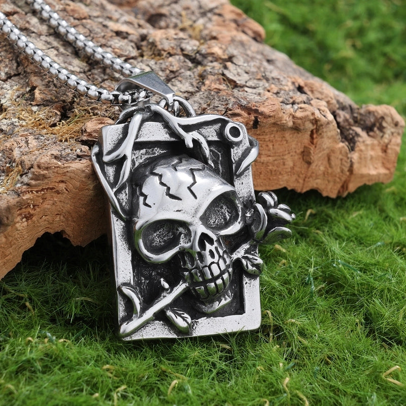 Promotion In Stock Style Pendant Skull Rose Shape Titanium Steel Material One Piece Dropshipping