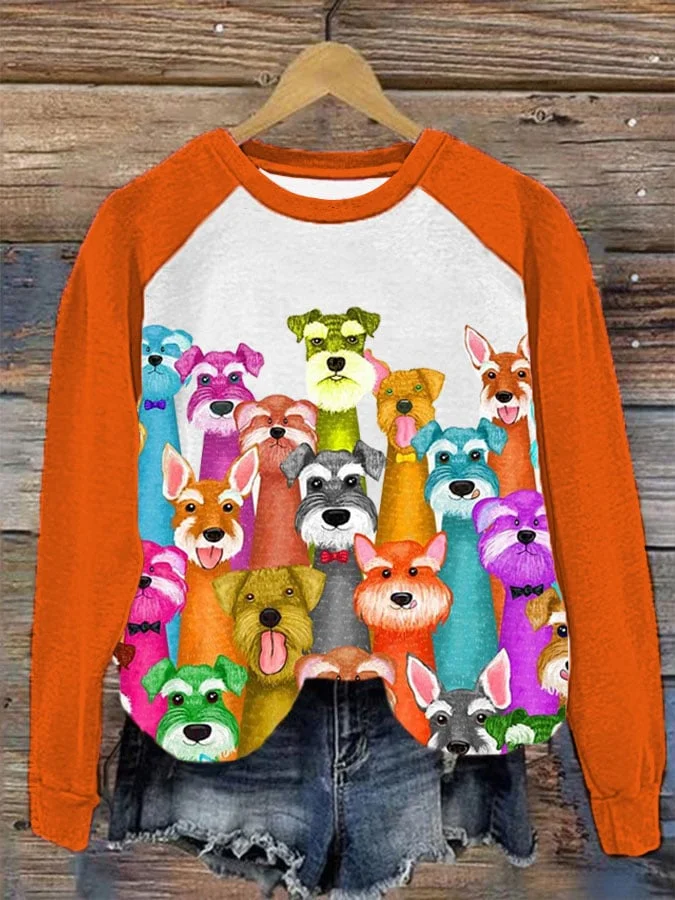 Women's Fun Dogs Print Sweatshirt
