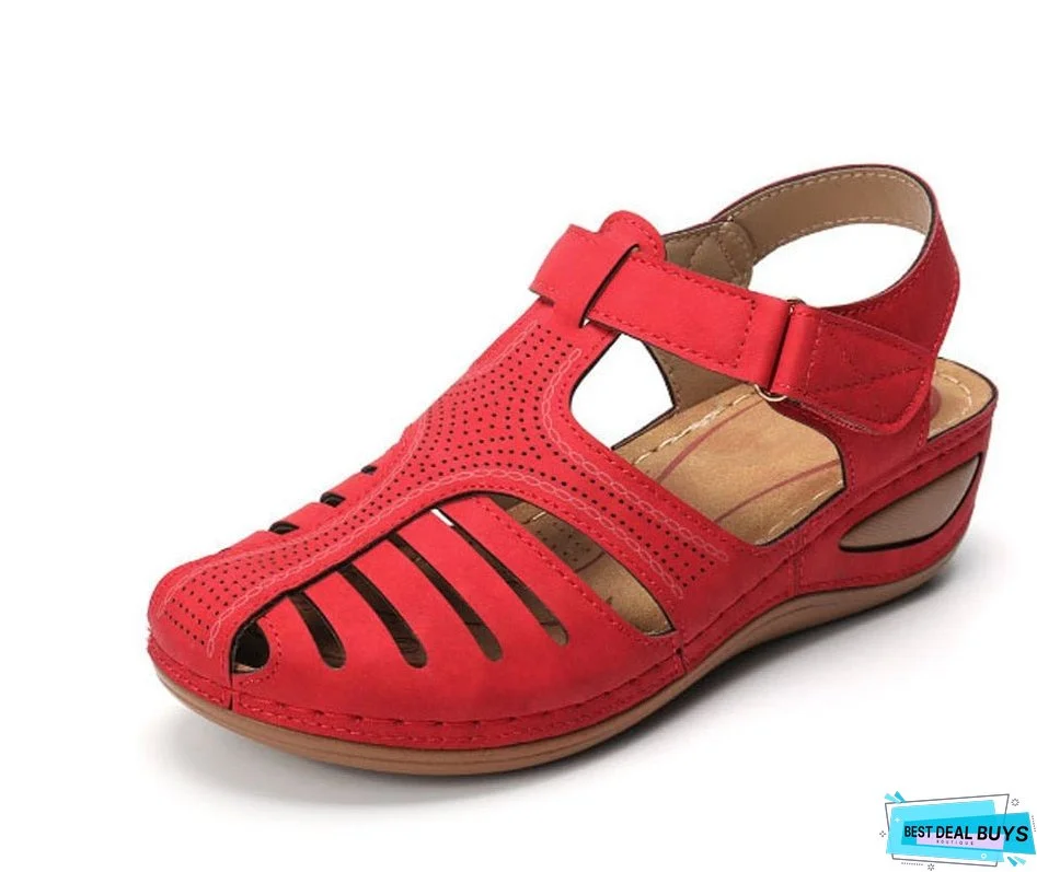 Woman Summer Vintage Wedge Sandals Buckle Casual Sewing Women Shoes Female Ladies Platform Retro Sandalias Plus Size