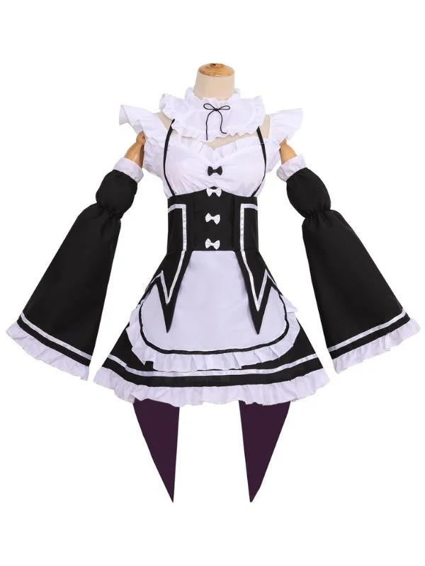 Cosplay Sleeveless Bowknot Bandaged Ruffled Mini Maid Dress