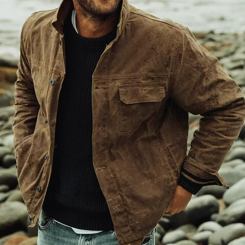 Vintage Khaki Canvas Single Breasted Jacket