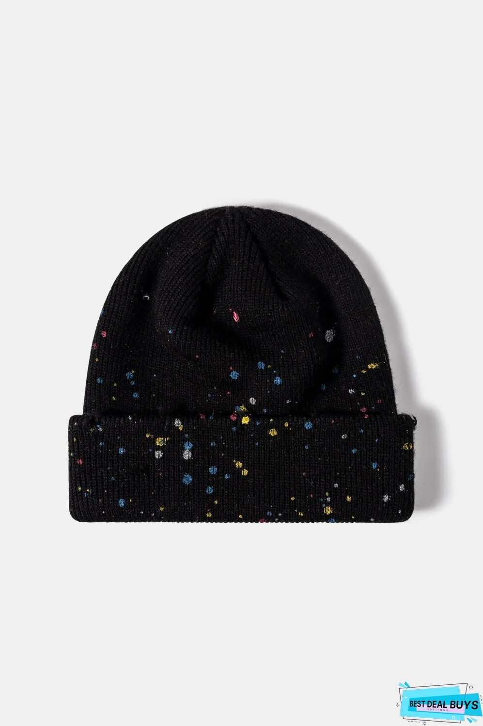 Confetti Rib-Knit Cuff Beanie