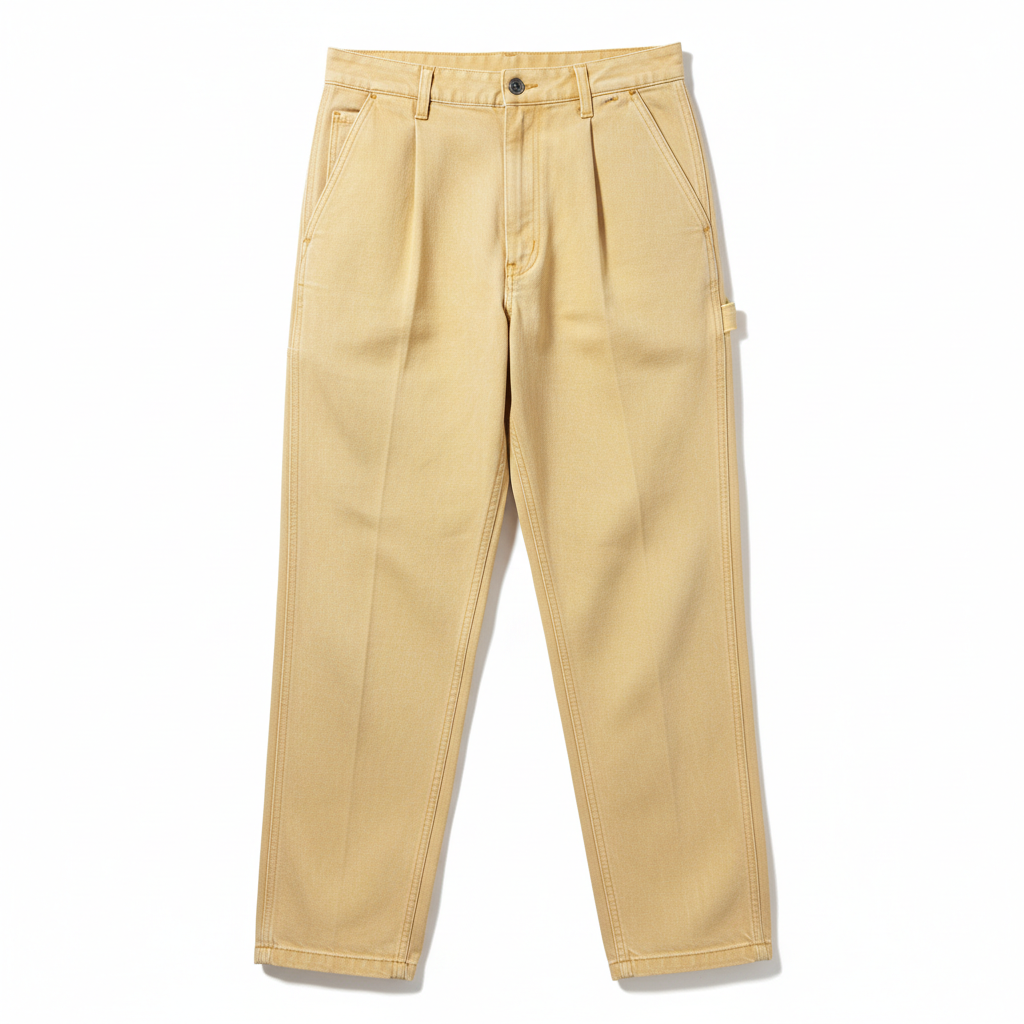 thesupersurf Khaki Straight-Leg Trousers with Multiple Pockets 