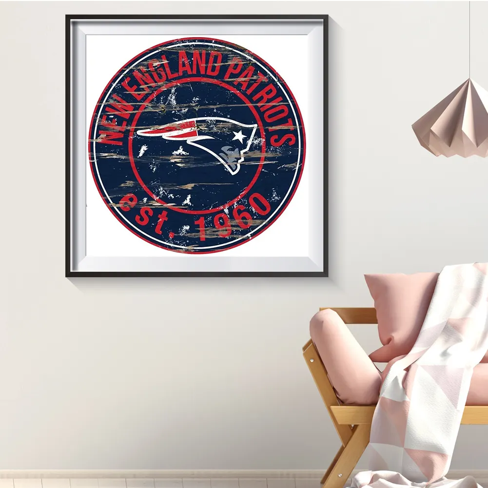 Full Round Diamond Painting 30*30cm - New England Patriots Football Team