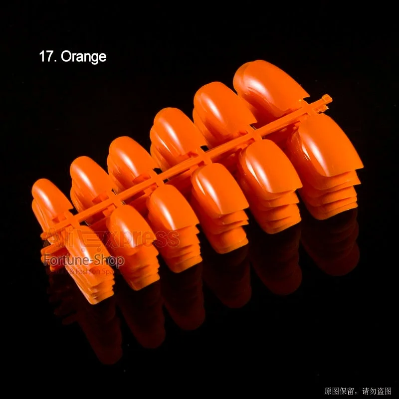 120pcs/pack 20 Colors Full Cover Nail Tips Short Design Fake Nails Square Faux Ongles Acrylic Frenc False Nails Art Tips Tools-Nail Inspo