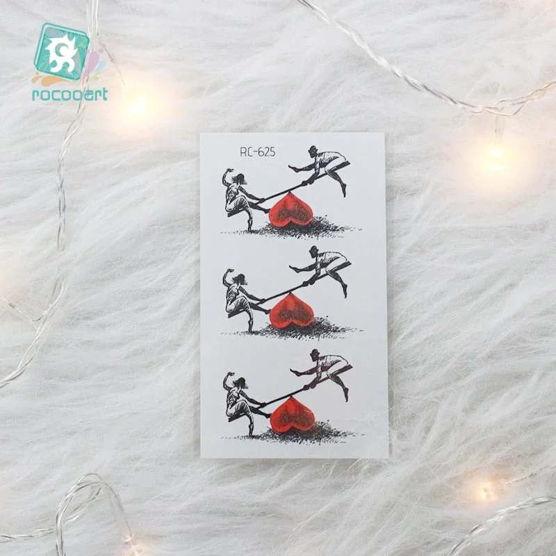 2020 Couple Temporary Tattoos Fashion Cool Body Art Beauty Makeup Valentine's Day Tattoo Waterproof Hand Fake Tatoo 10.5x6cm