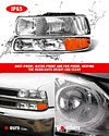 ADCARLIGHTS Headlight Assembly for 1999 2000 2001 2002 Chevy Silverado 1500 2500/1500HD 2500HD 3500/2000-2006 Tahoe/Suburban Chrome Housing Amber Reflector Pair