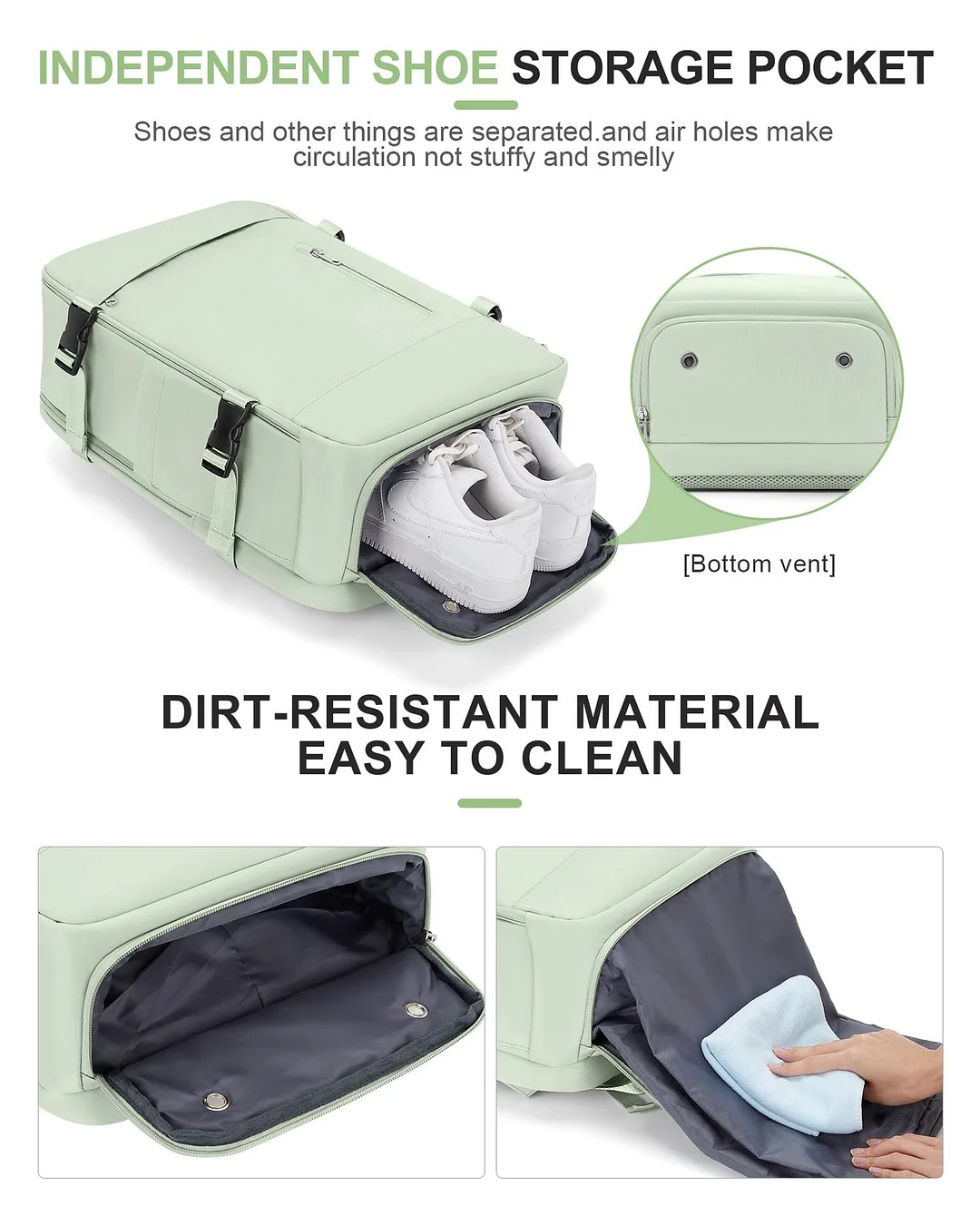 Outdoor Travel backpack large Capacity carry on  Airline Flight with USB Charging Port with shoe compartment