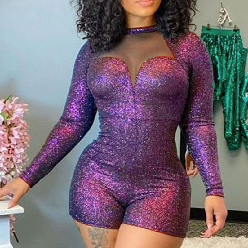 Shimmer Fabric Draped Open Sleeve Romper