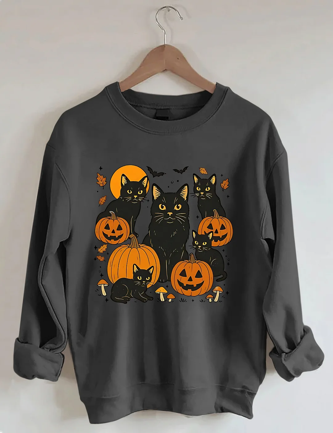 Halloween Cat And Pumpkin Sweatshirt