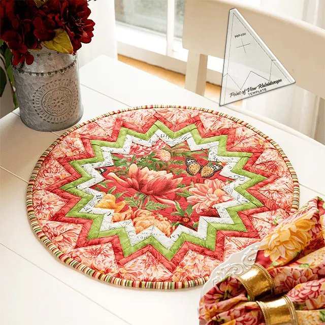 Kaladscope Quilting Ruler Kaleidoscope Sewing Template Ruler - With Instructions