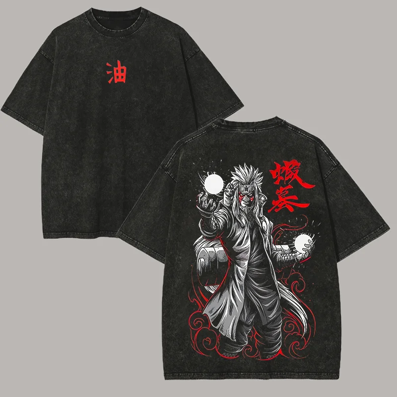 Naruto Jiraiya Printed Unisex Washed T-Shirt