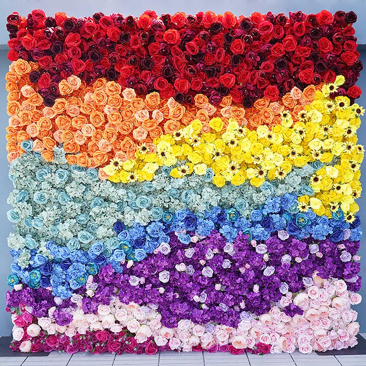 A7856 Colorful Rose Peony Sunflower 5D Roll Up Curtain Cloth Flower Wall