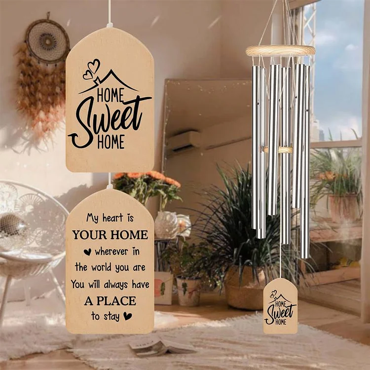 "Home Sweet Home , My Heart is Your Home "Wooden Wind Chimes