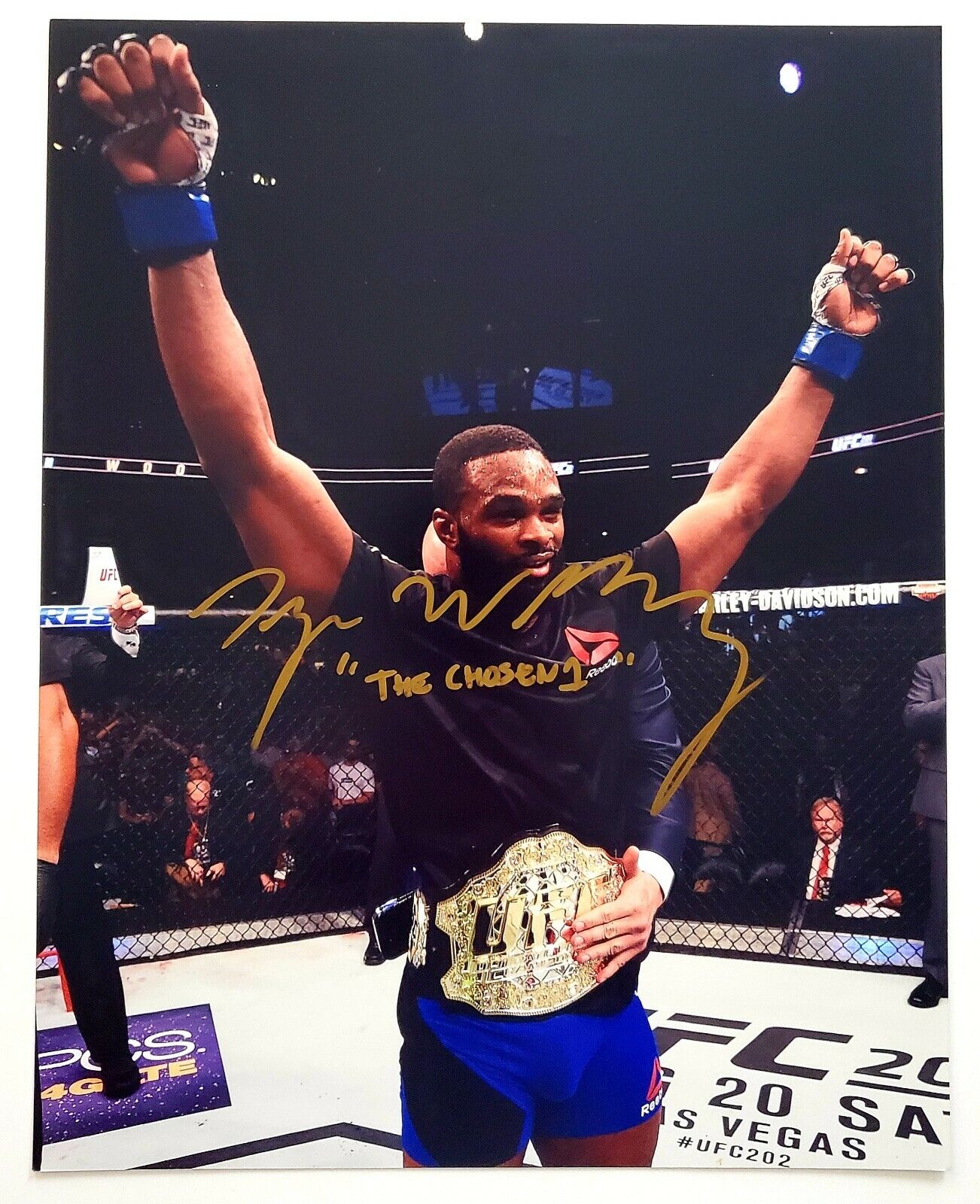 Tyron Woodley Signed 11x14 Photo Poster painting UFC MMA Fighter Champion LEGEND RAD