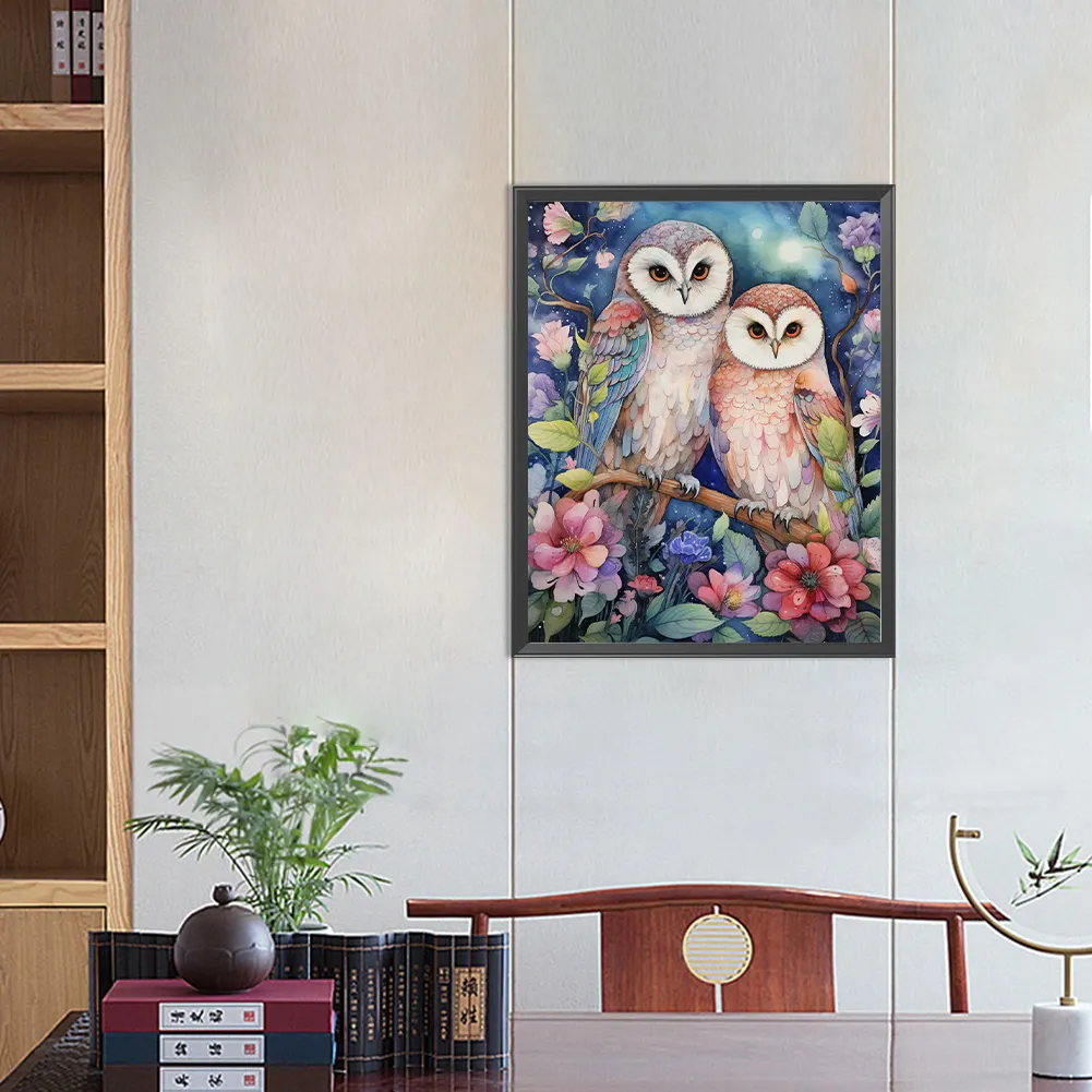 Full Round Diamond Painting 40*50cm - Forest Owl