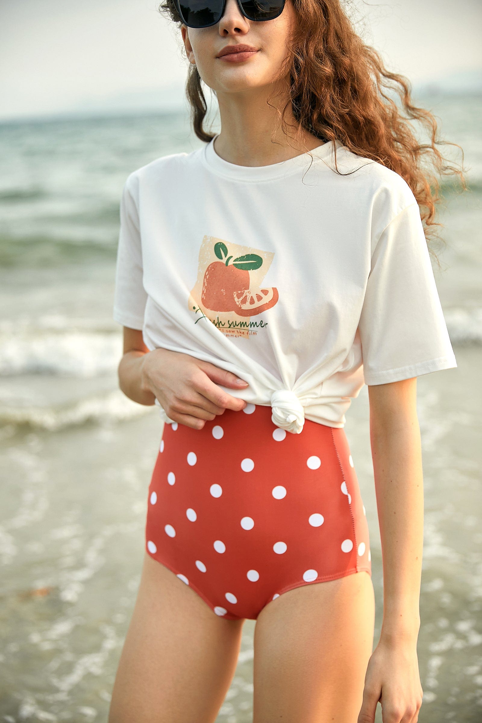 White Printed Oversized Cotton T-shirt