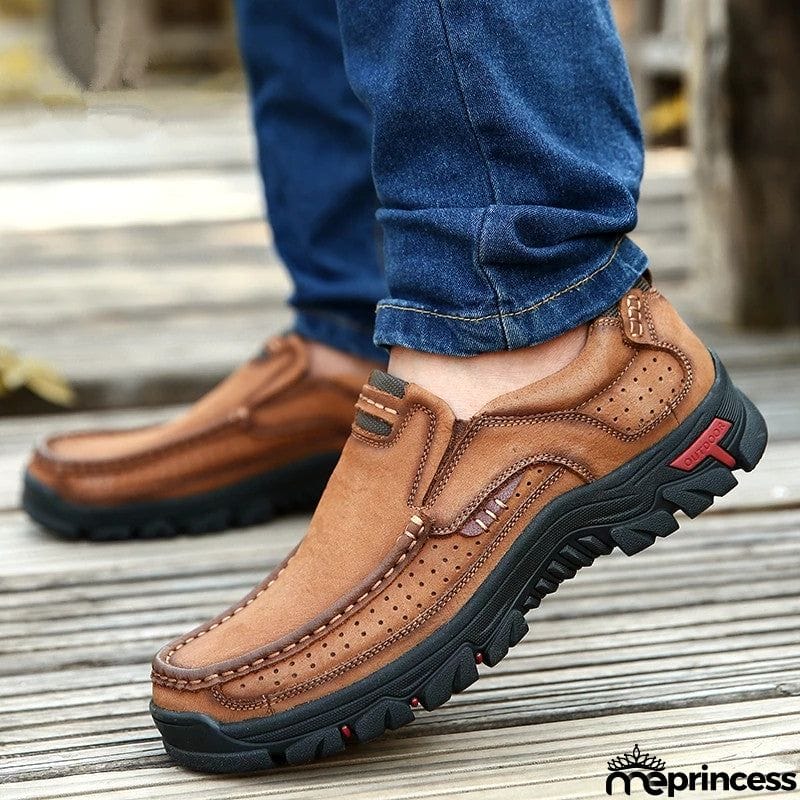 Men's Breathable Genuine Leather Handmade Walking Shoes