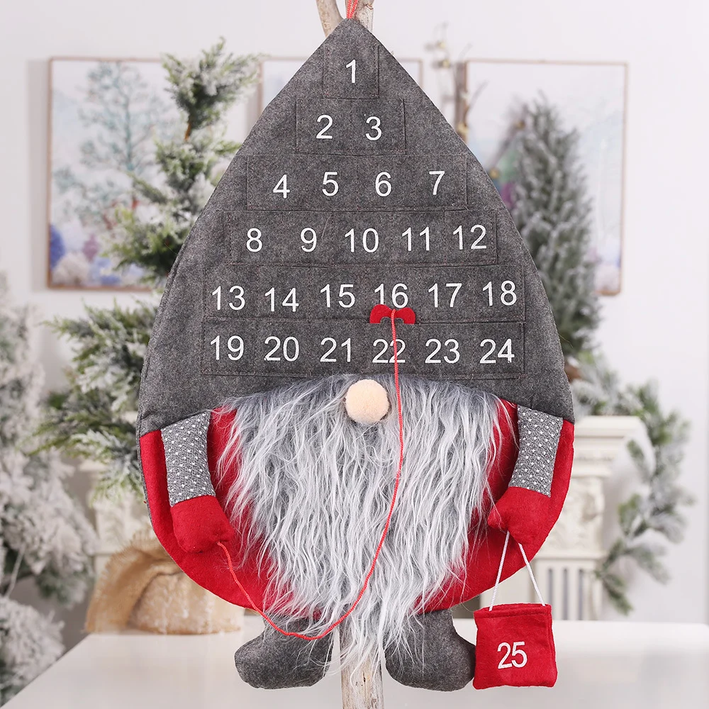 New creative fun felt santa claus calendar decoration