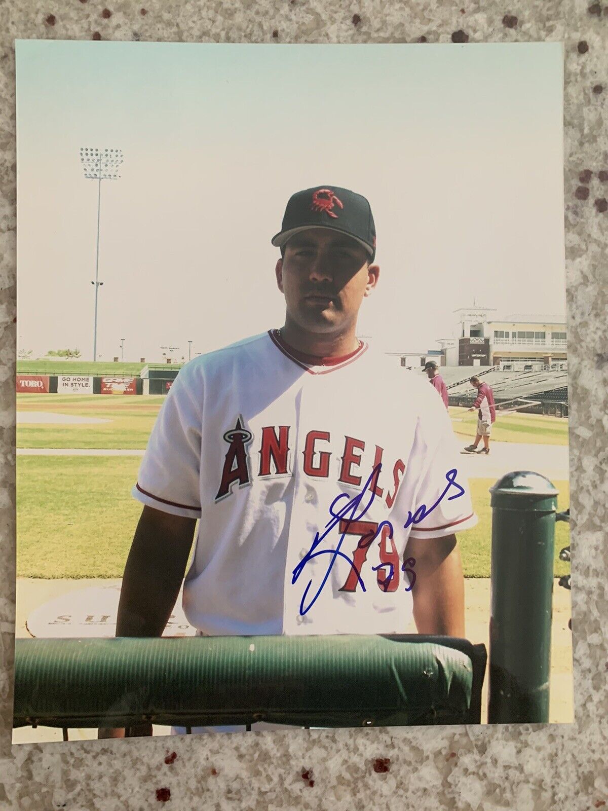 Kendrys Morales Signed Anaheim Angels 8x10 Photo Poster painting Tough Autograph Rare