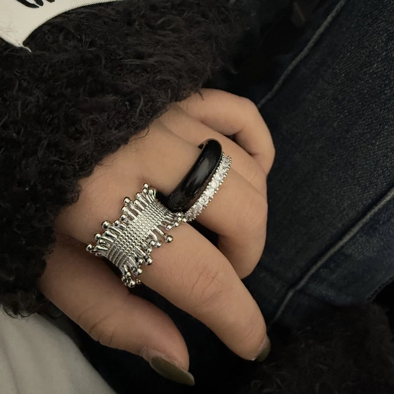 Hip-Hop Commute Geometric Copper Plating Open Rings