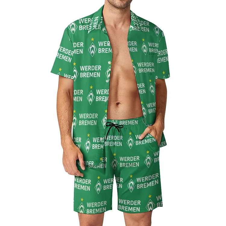 Werder Bremen Lässiges Strandbekleidungsset Kurzärmeliges Hemd Plus Strandhose