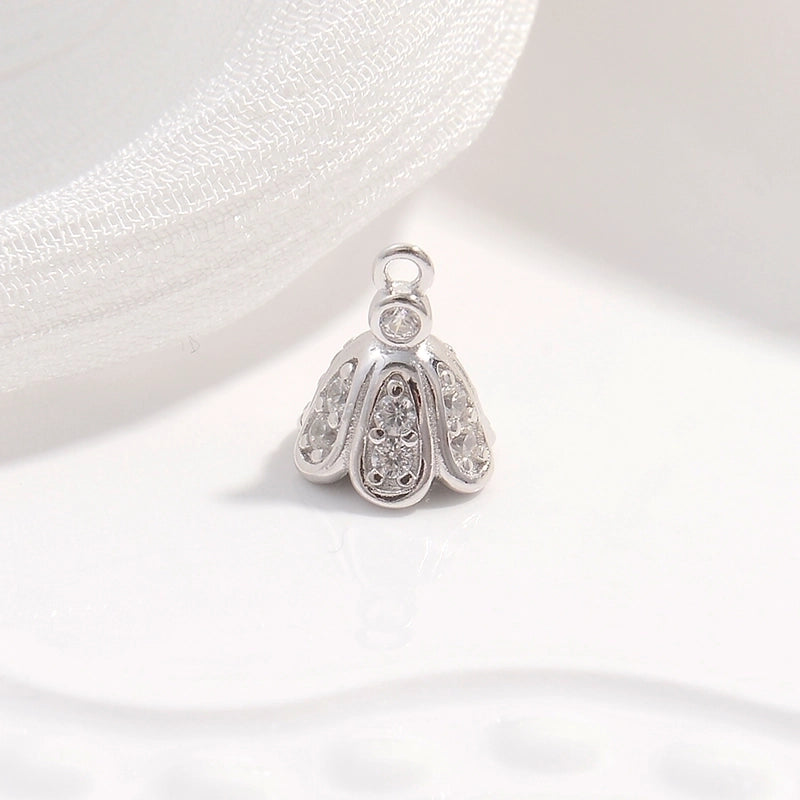 Rhodium Plated Bell 925 Silver Pendants