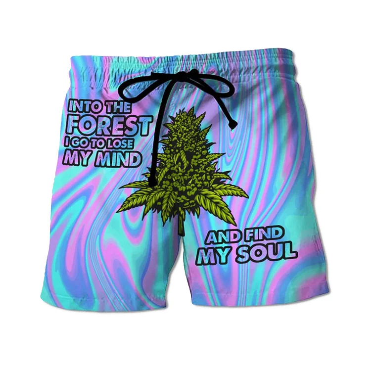 Into The Forest I Go To Lose My Mind Funny Men's Beach Shorts-Annaletters