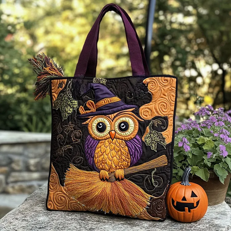 Fall Pumpkin Pug CW2209072CL Quilted Tote Bag main image 1