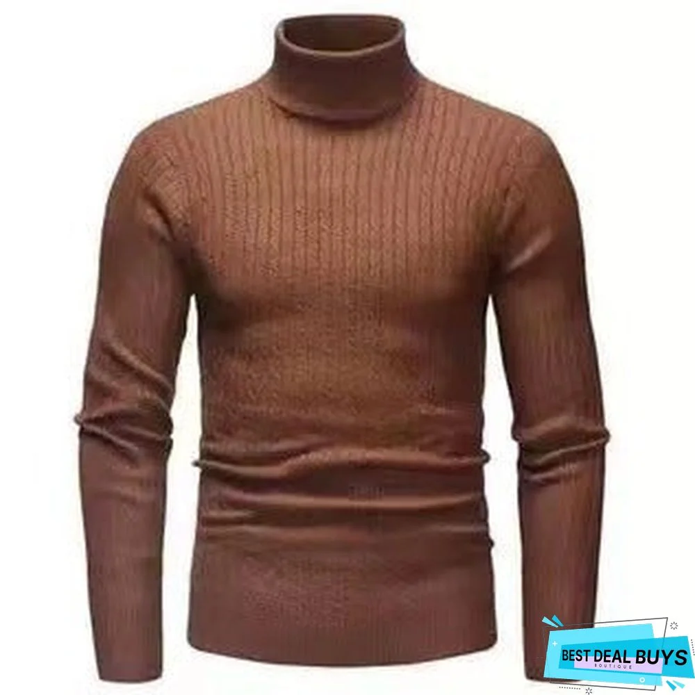Men's Turtleneck Slim Solid Color Bottoming Sweater