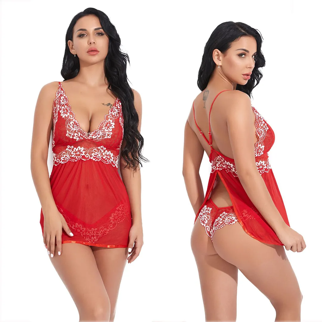 Churchf New Sex Lingerie Sexy Sling Screen Print Pajamas Sex Suit