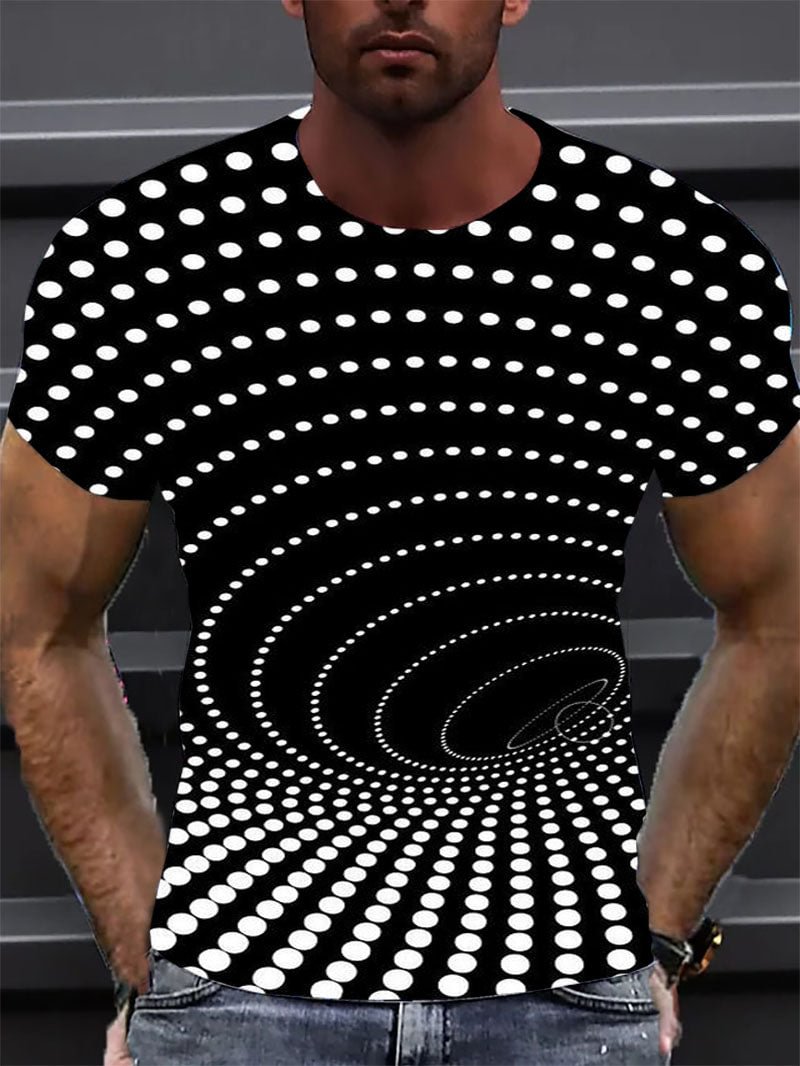 Men's Optical Illusion Casual Short Sleeve T-Shirt