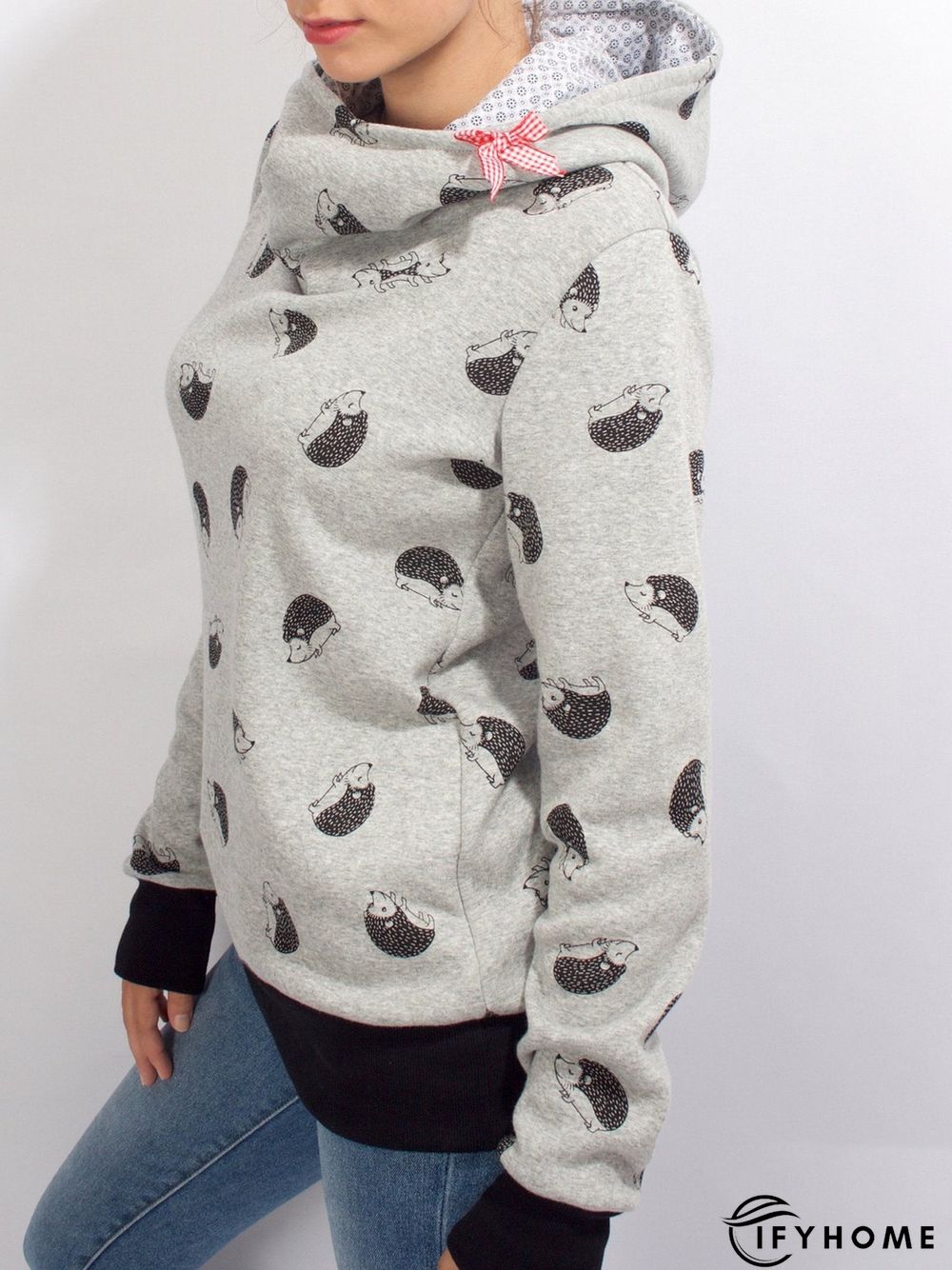 Casual Hoodie Cotton-Blend Printed Sweatshirts | IFYHOME