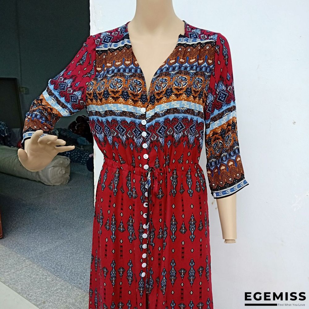 Bohemian Print Dress Women's Beach Skirt | EGEMISS