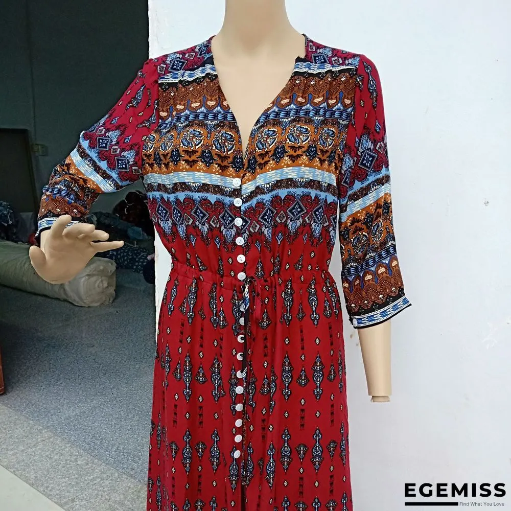 Bohemian Print Dress Women's Beach Skirt | EGEMISS