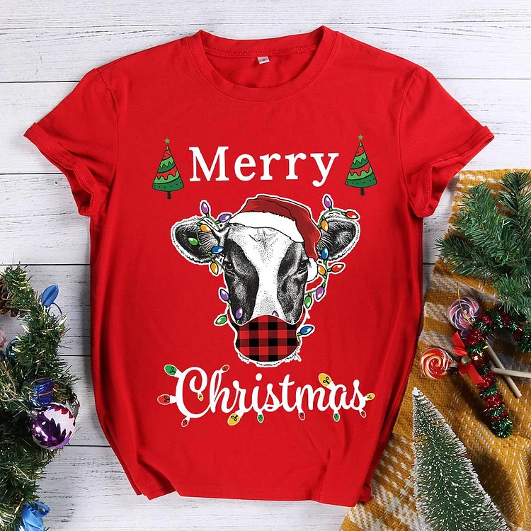 Christmas  Cow  T-Shirt-011054-Annaletters