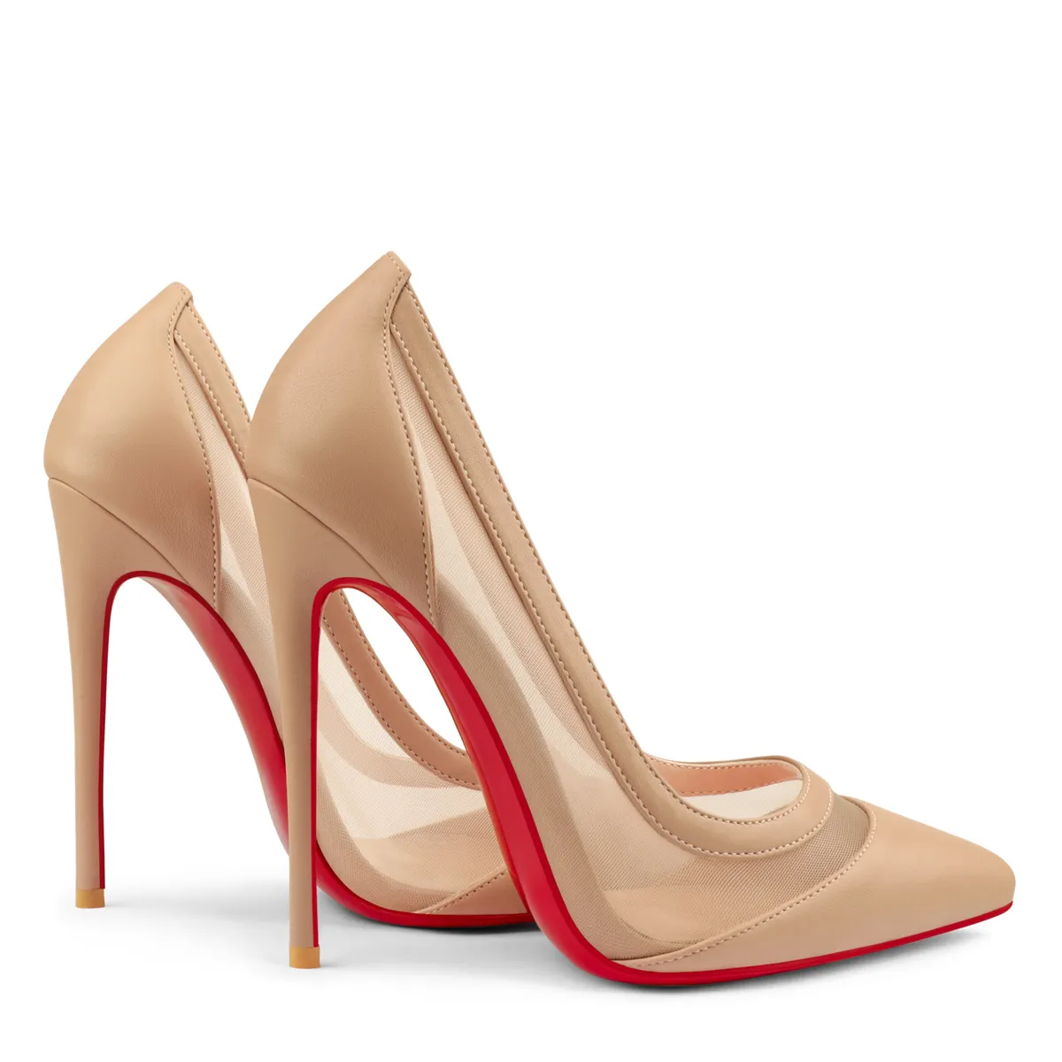 100mm/120mm Women's Breathable Mesh Pointed Toe Matte High Heel Sandals-vocosishoes