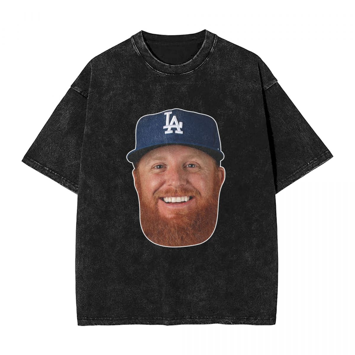 Los Angeles Dodgers Justin Turner Washed Oversized Vintage Men's T-Shirt