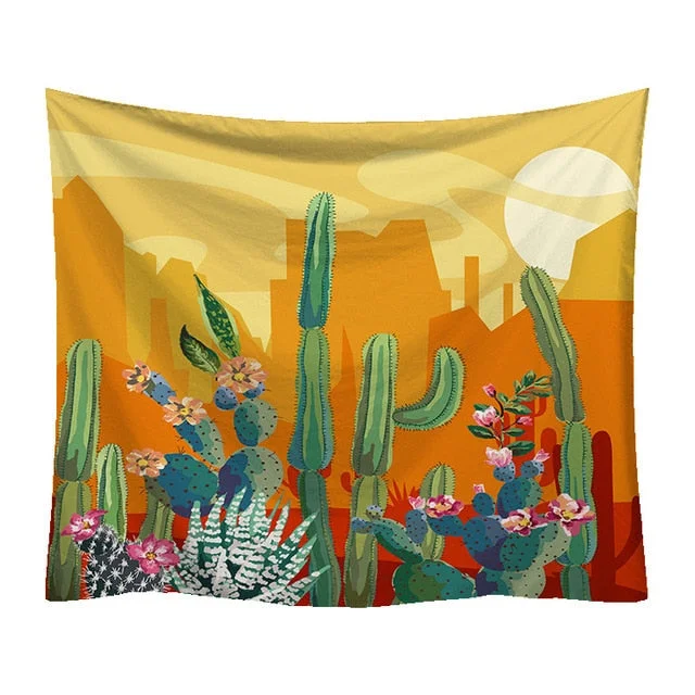 Cactus Succulents Tapestry Summer Succulents Wall Decor Tropical Landscape Wall Hanging Tapestries Picnic Blanket Wall Cloth